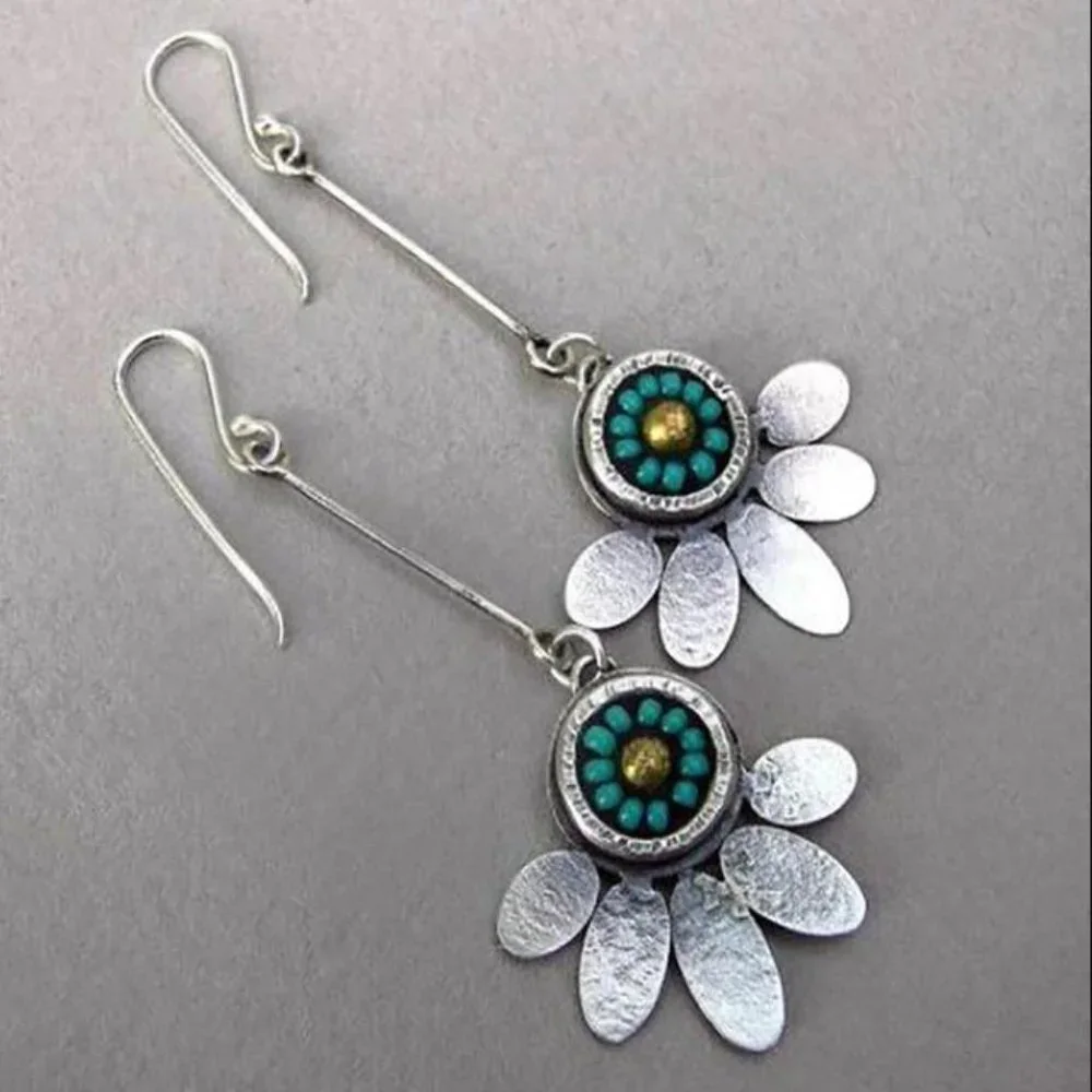 Flower Drop Earrings - Picture 1 of 1